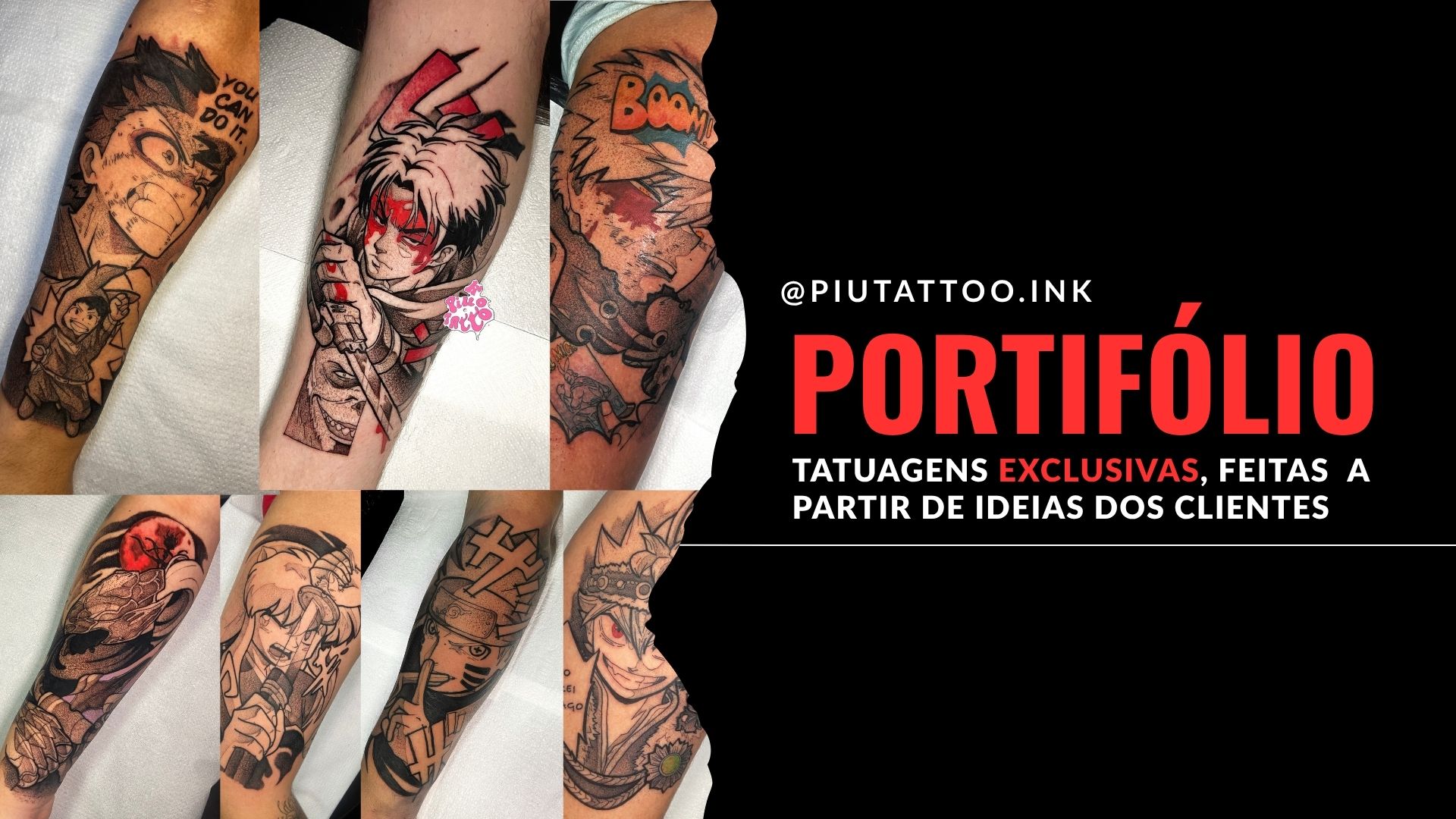 Tatuagem geek em blackwork feita pelo Piu Tattoo no Tatuapé
